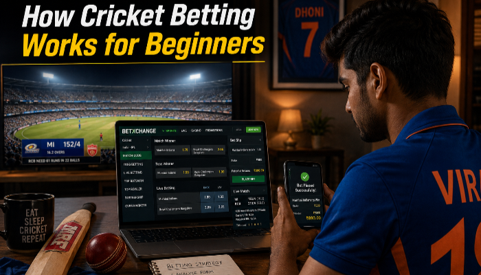 Cricket betting setup in cozy room
